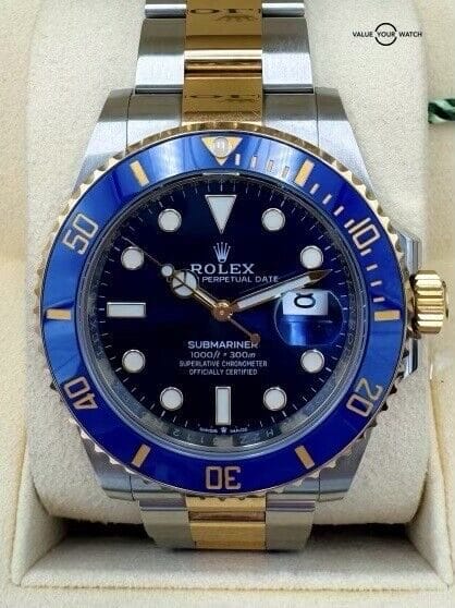 Rolex Submariner Bluesy Two Tone Gold 126613LB 41mm Complete Set Mint 2022 Card