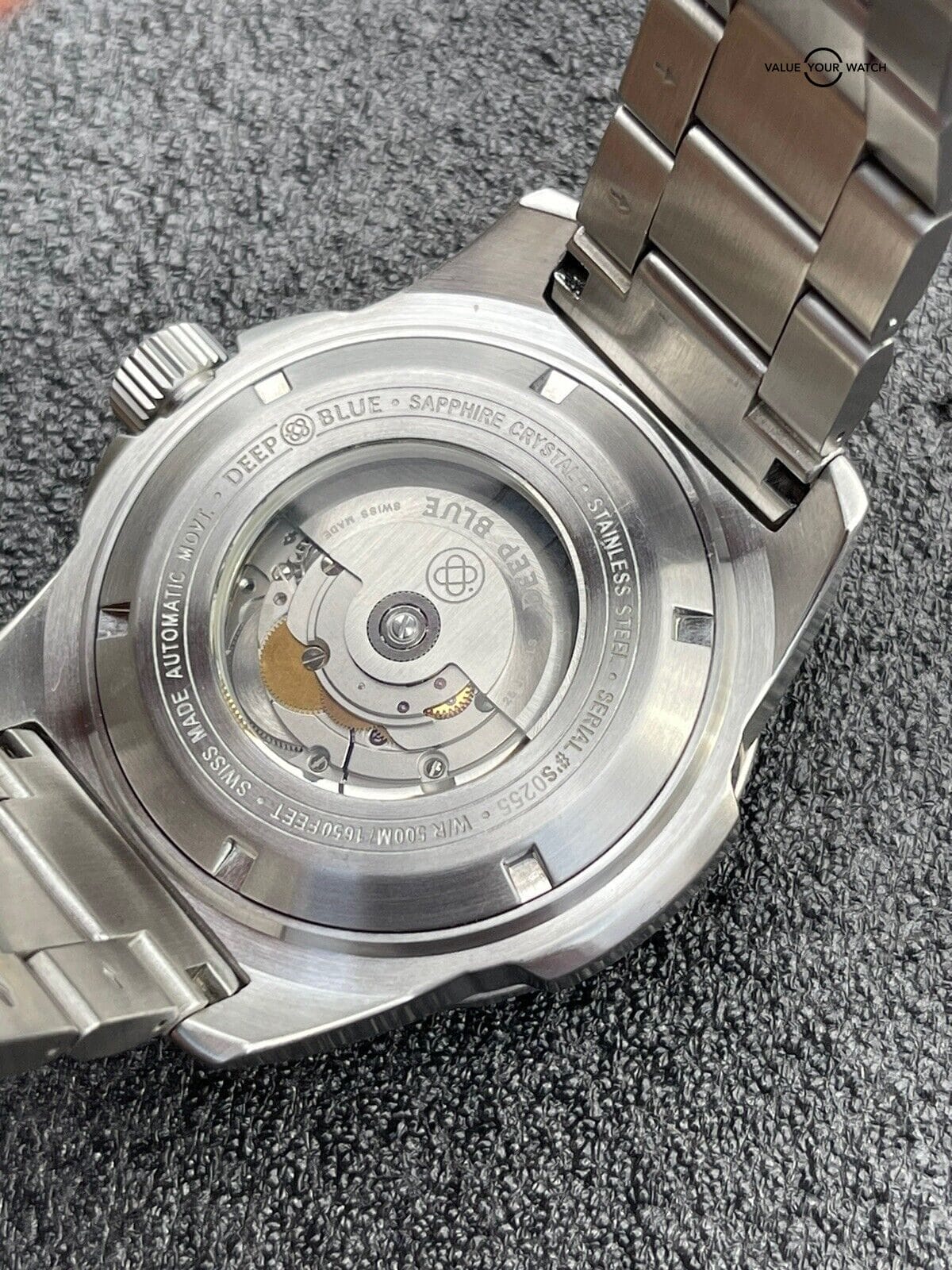 Deep Blue Precision Diver Dive Master 500 Orange Dial Watch