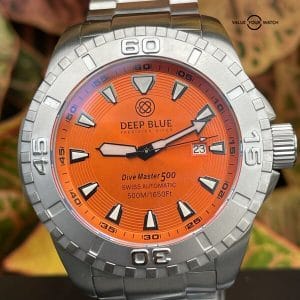 Deep Blue Precision Diver Dive Master 500 Orange Dial Watch Discontinued Model