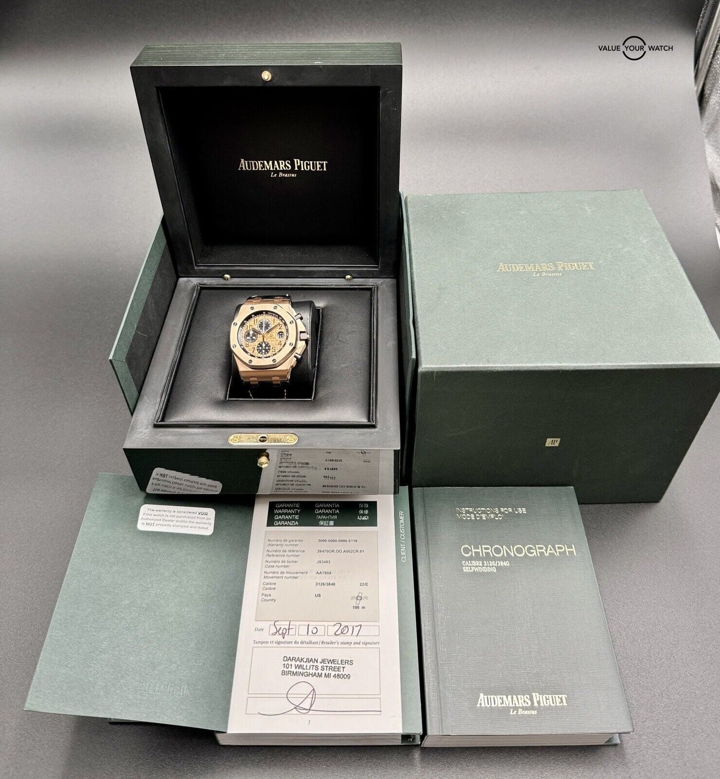 🔥Audemars Piguet Royal Oak Offshore Rose Gold HALF BRICK 26470OR.OO.A002CR.01🔥 - Image 7