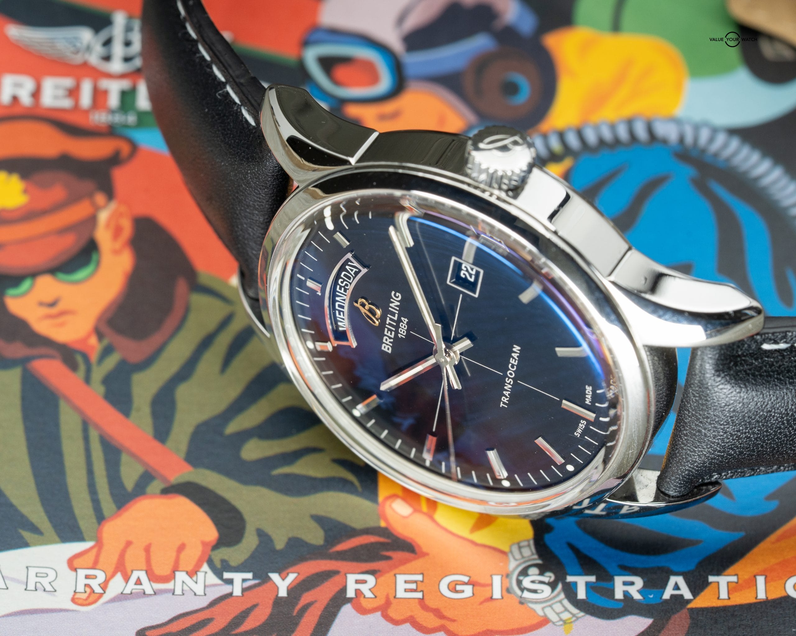 Breitling Transocean Day-Date 43 Steel Mens Dress Watch - Image 7