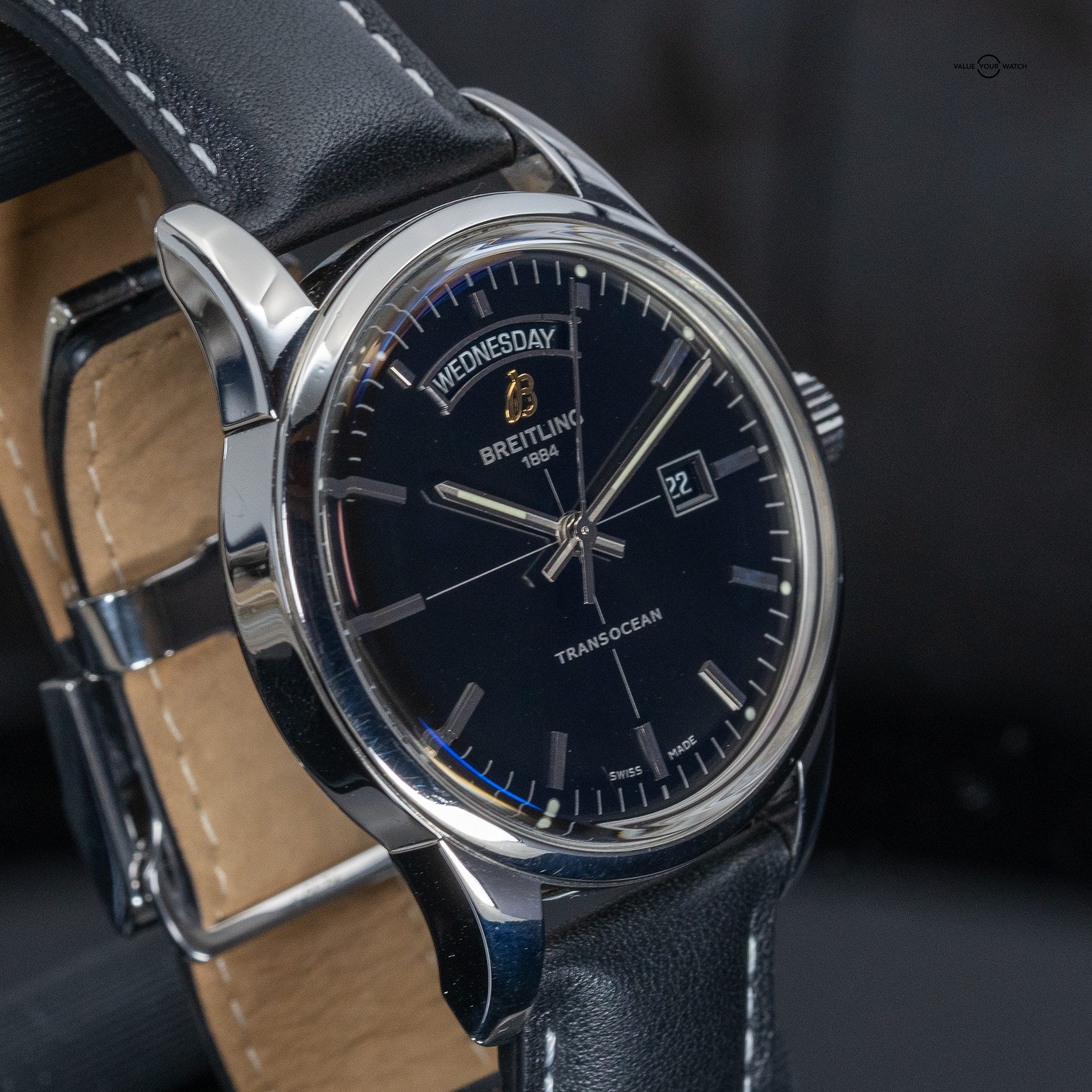 Breitling Transocean Day-Date 43 Steel Mens Dress Watch - Image 4