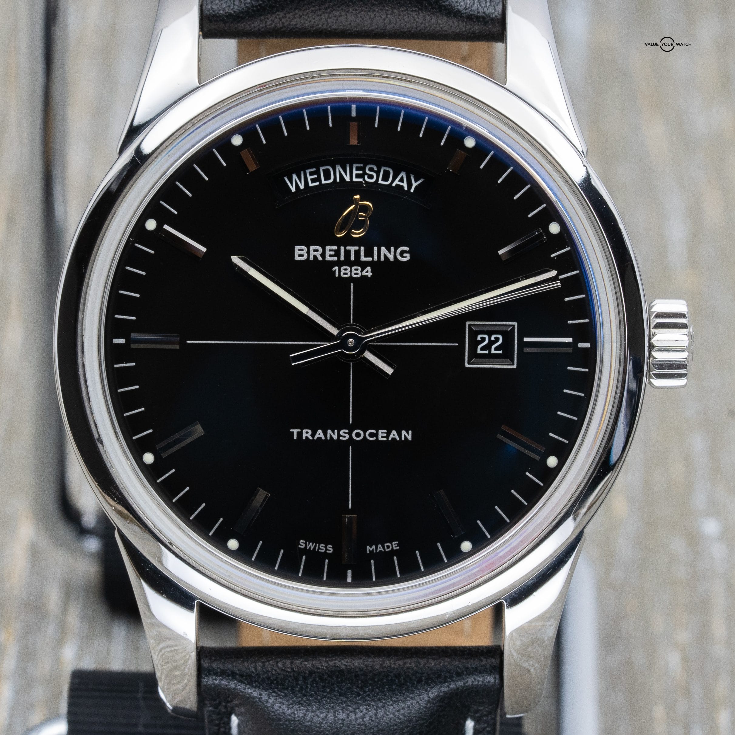 Breitling Transocean Day-Date 43 Steel Mens Dress Watch