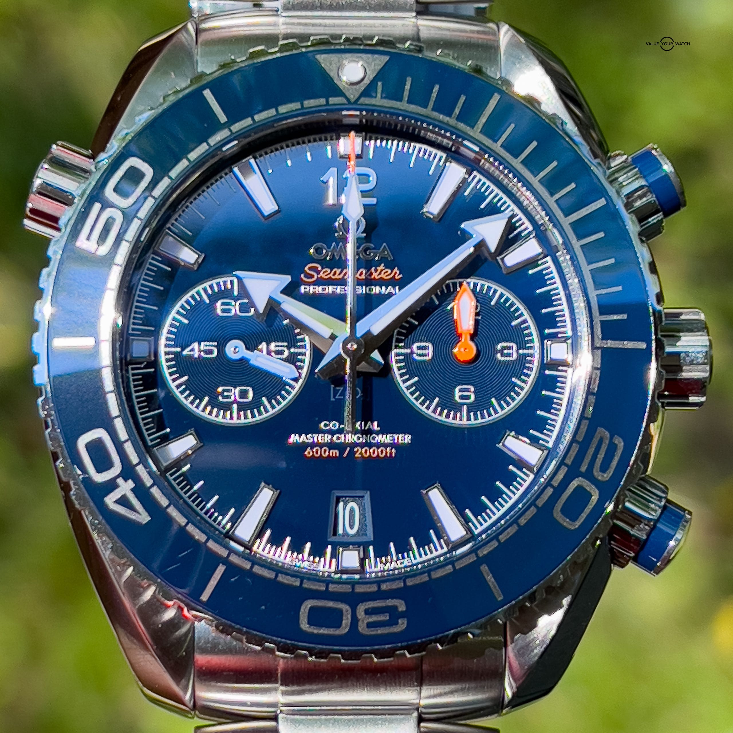 OMEGA Seamaster Planet Ocean Chronograph 600M 45.5mm Automatic Chronometer Steel Blue Dial - Image 3