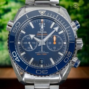 OMEGA Seamaster Planet Ocean Chronograph 600M 45.5mm Automatic Chronometer Steel Blue Dial