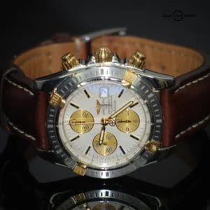 Breitling Chronomat Evolution 18kt Gold & Steel white Dial 44MM Automatic B13356