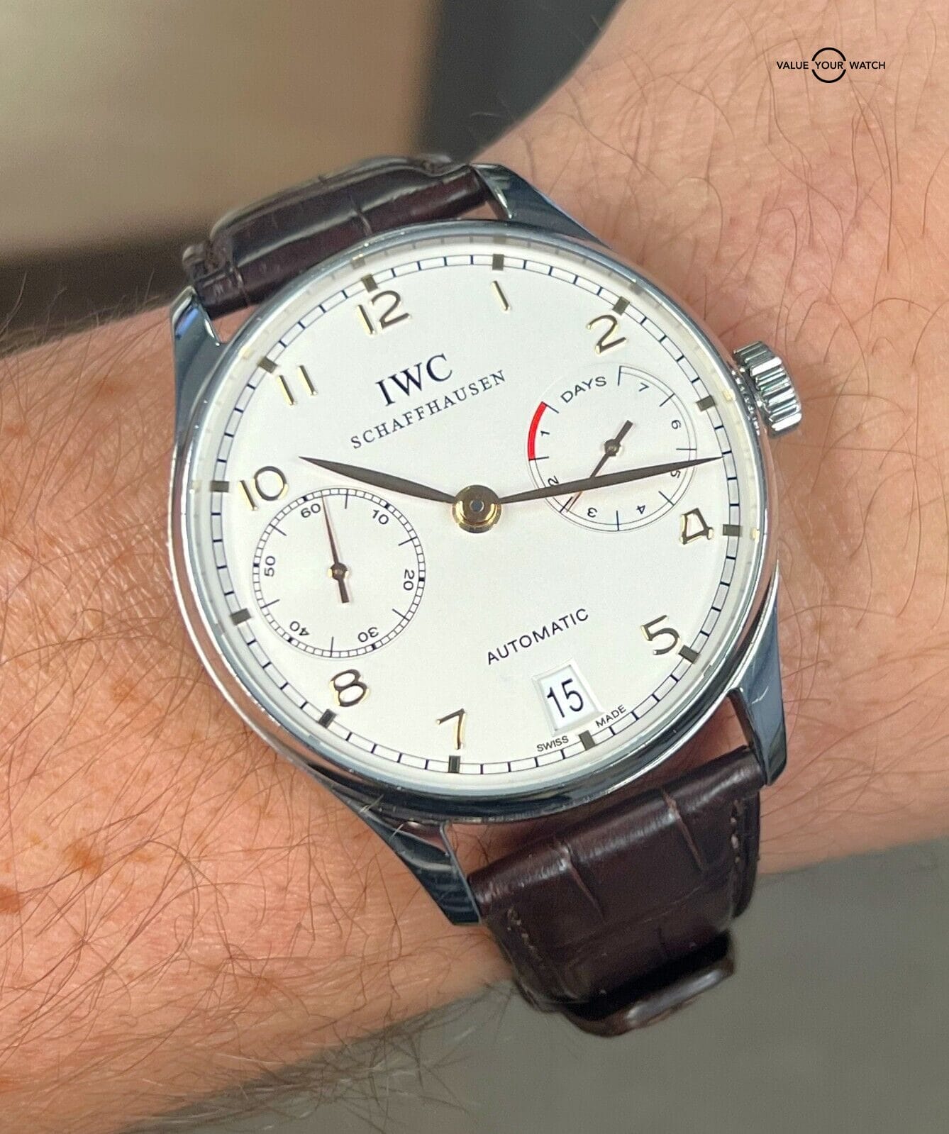 IWC Portuguese Automatic 7 Day Reserve Silver Dial IW5001-14! - Image 7