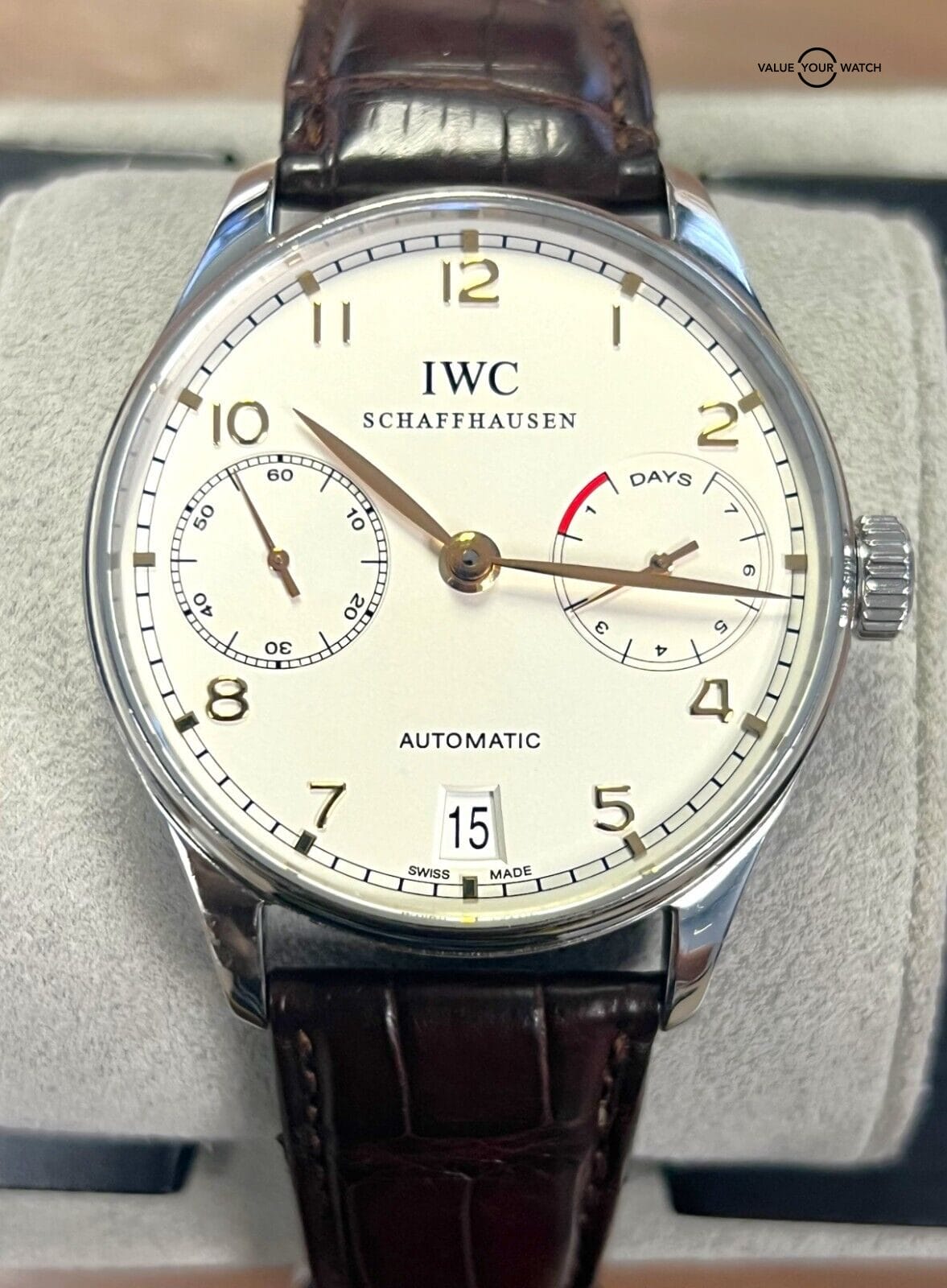 IWC Portuguese Automatic 7 Day Reserve Silver Dial IW5001-14! - Image 8
