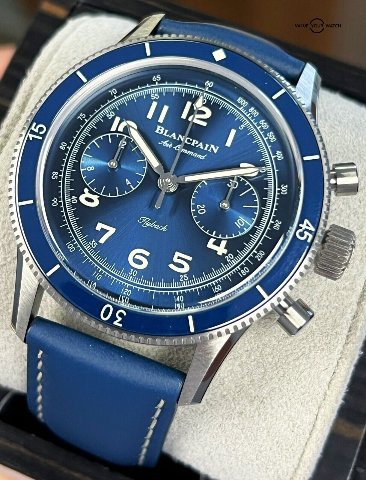 NEW 2023 Blancpain Air Command Flyback Chronograph AC02-12B40-63B Blue Dial!