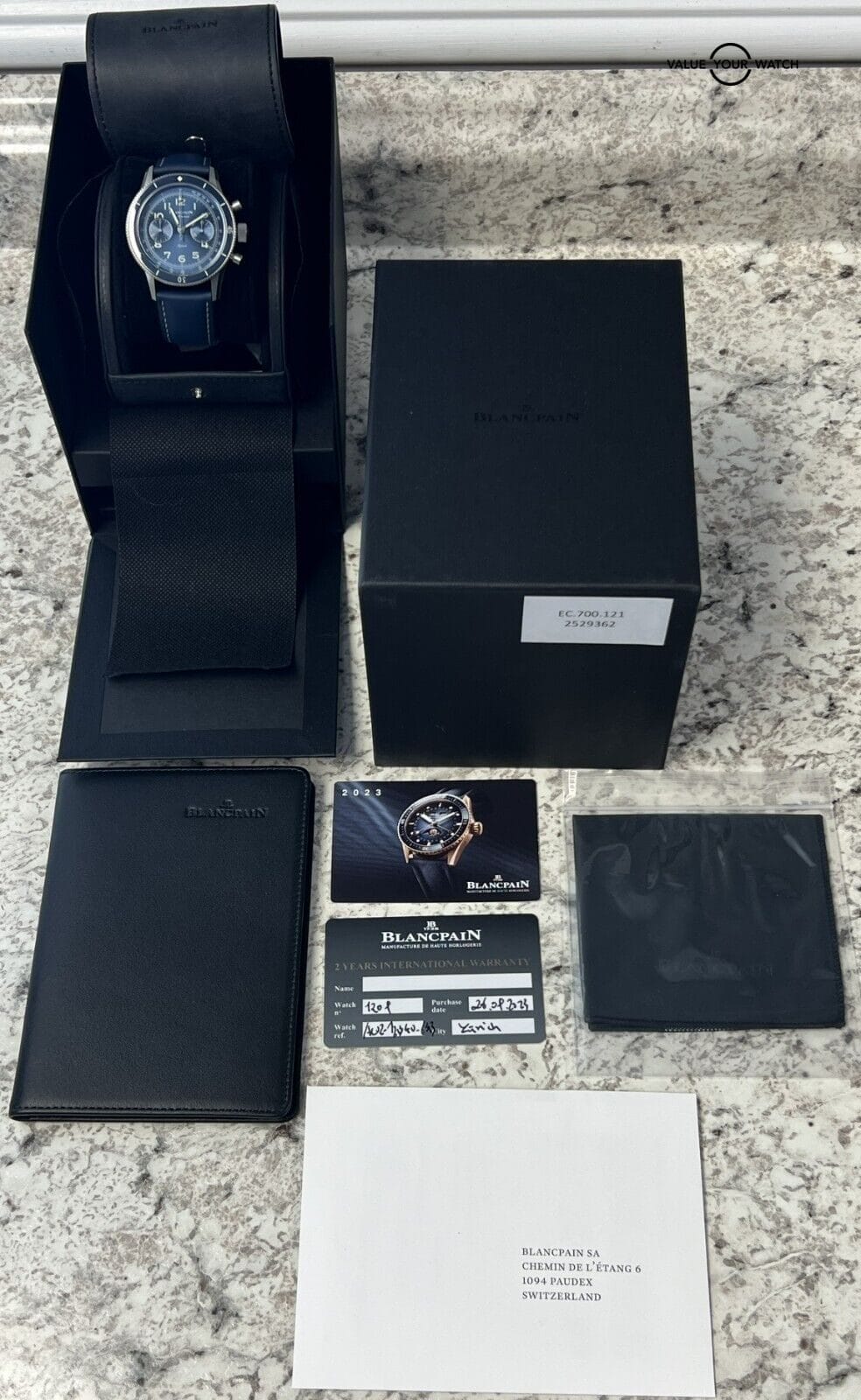 NEW 2023 Blancpain Air Command Flyback Chronograph AC02-12B40-63B Blue Dial! - Image 4