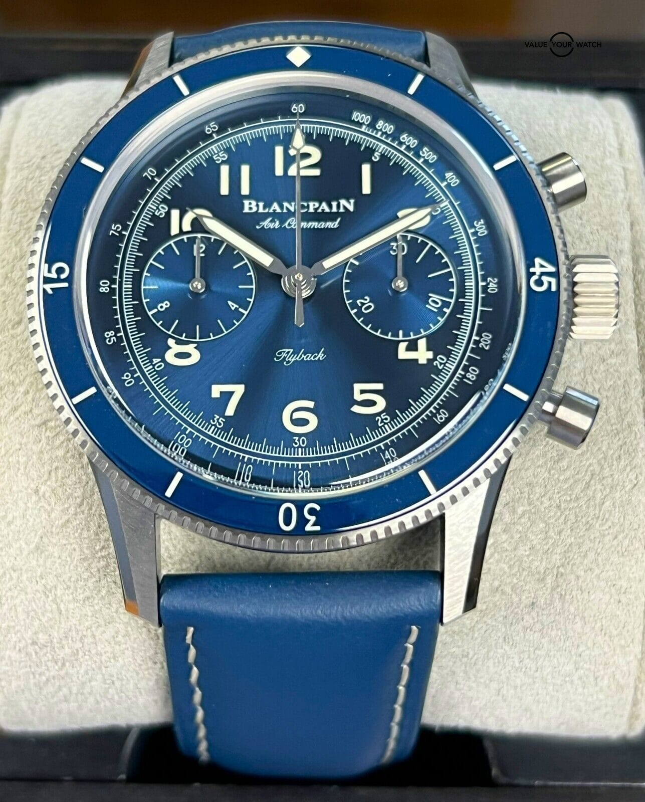 NEW 2023 Blancpain Air Command Flyback Chronograph AC02-12B40-63B Blue Dial! - Image 9