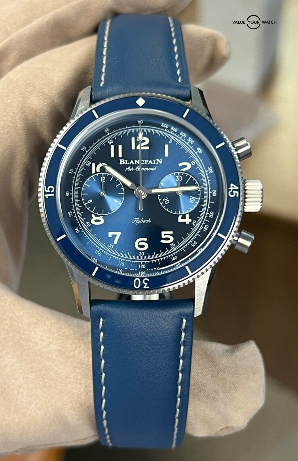 NEW 2023 Blancpain Air Command Flyback Chronograph AC02-12B40-63B Blue Dial! - Image 10