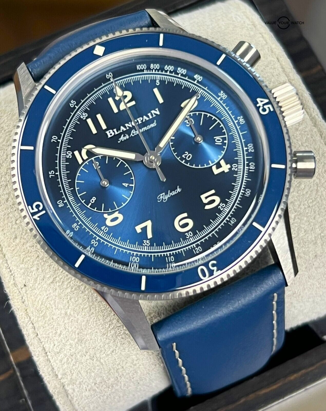 NEW 2023 Blancpain Air Command Flyback Chronograph AC02-12B40-63B Blue Dial! - Image 11