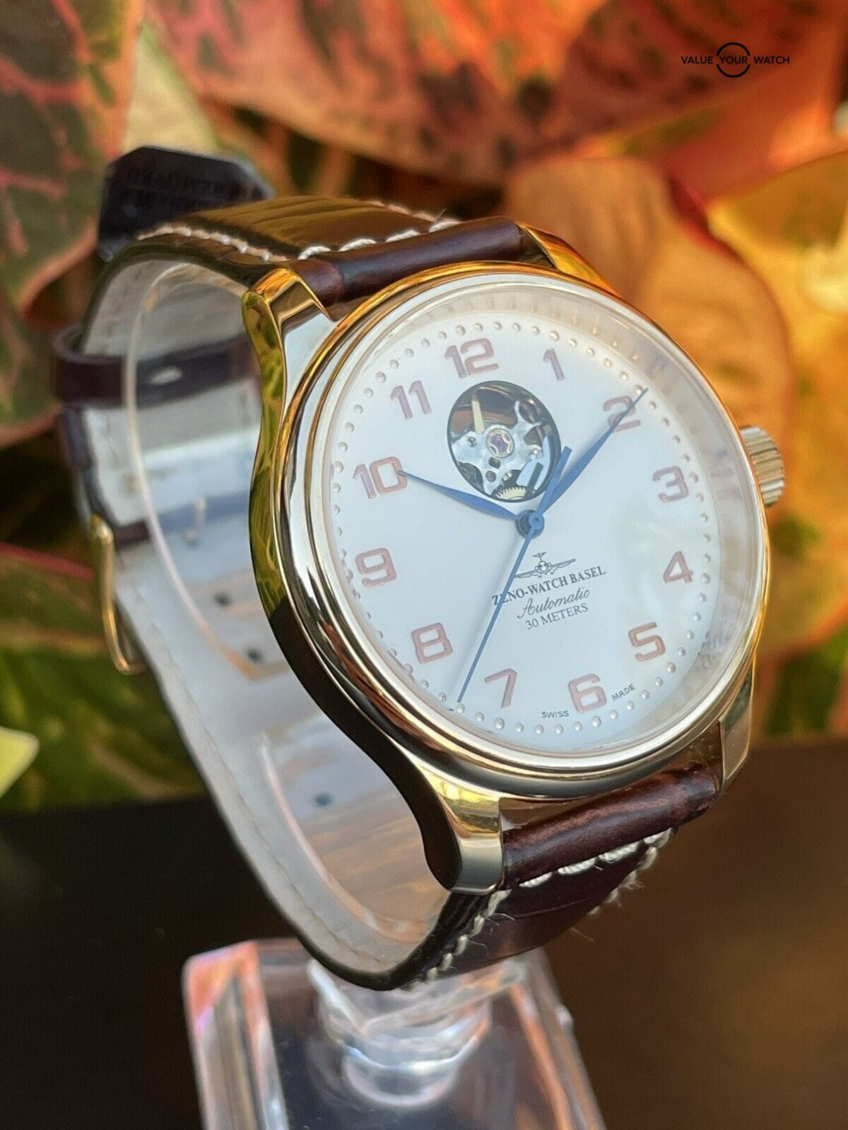 Auth. Zeno-Watch Basel Open Heart 9564 Swiss Made ETA 2824 Watch Automatic Runs - Image 3