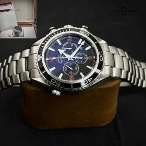 Omega Seamaster Planet Ocean Chronograph black dial box and papers
