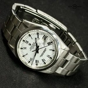 Rolex Oyster Perpetual Date Date34 mm Steel White Roman Oyster Automatic Watch