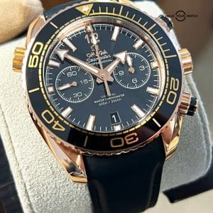 Omega Seamaster Planet Ocean Sedna Gold 45.5mm Black Dial 600m BOXES/PAPERS!