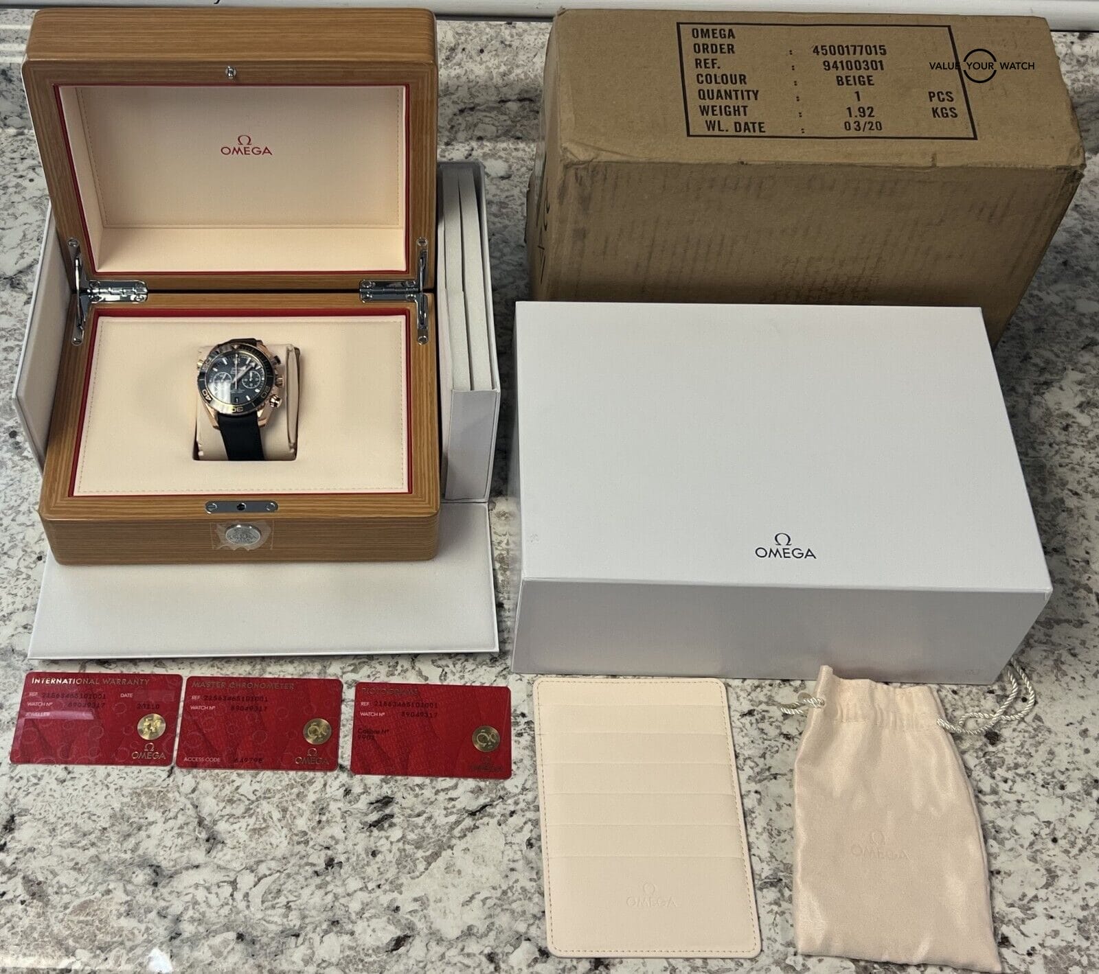 Omega Seamaster Planet Ocean Sedna Gold 45.5mm Black Dial 600m BOXES/PAPERS! - Image 10