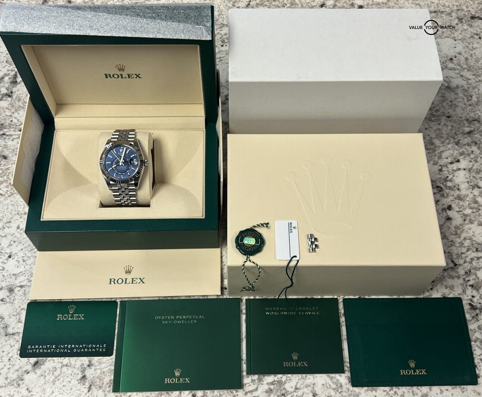 2021 Rolex Sky-Dweller Blue Dial Jubilee Stainless Steel White Gold BOXES/PAPERS - Image 16