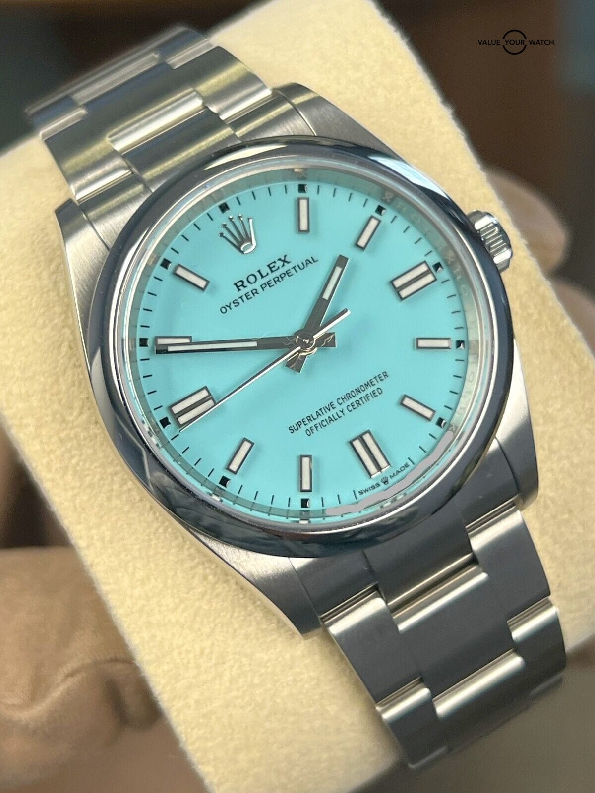 2022 Rolex Oyster Perpetual 126000 36mm Turquoise Tiffany BOXES/PAPERS! - Image 11