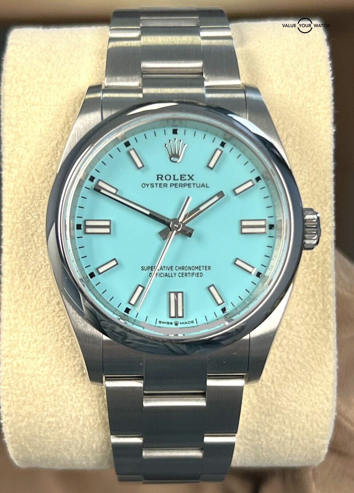 2022 Rolex Oyster Perpetual 126000 36mm Turquoise Tiffany BOXES/PAPERS! - Image 12