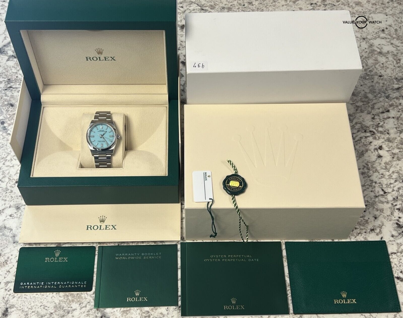 2022 Rolex Oyster Perpetual 126000 36mm Turquoise Tiffany BOXES/PAPERS! - Image 14