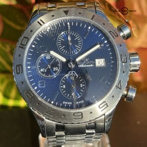 Auth Philip Watch Admirale Blue Valjoux 7750 Automatic Chronograph Watch Limited