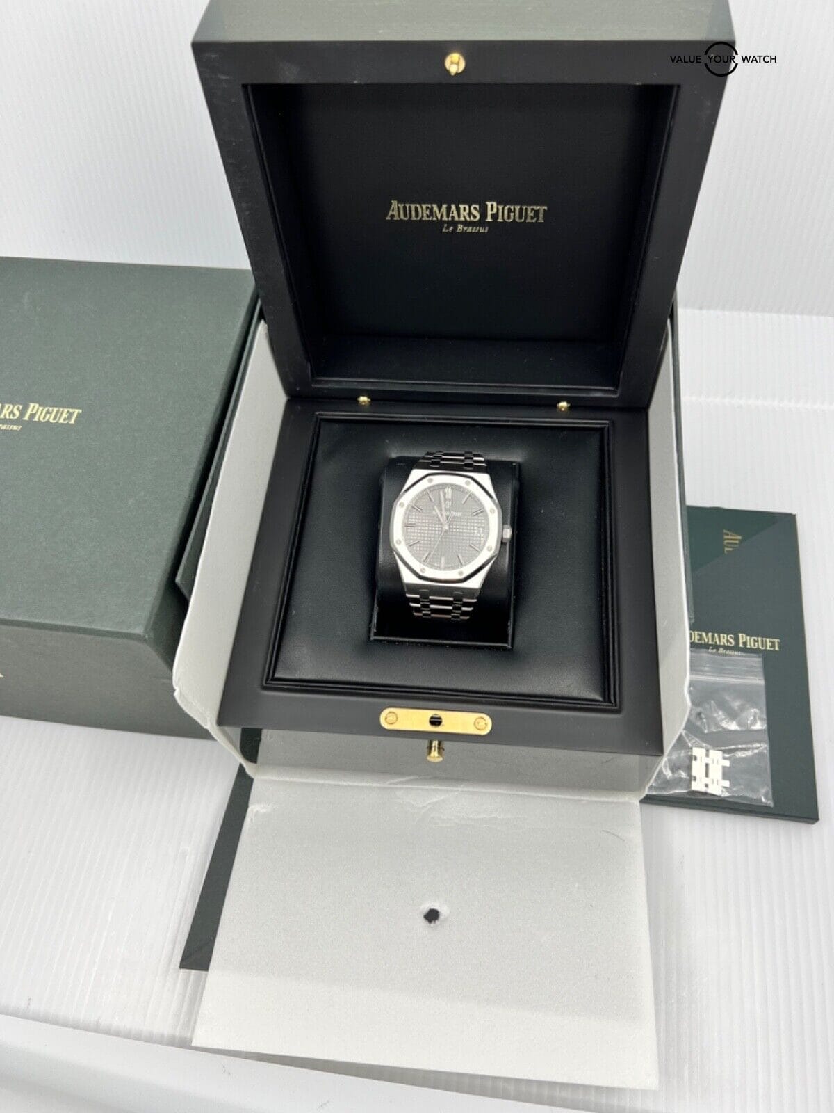 Box Papers Audemars Piguet Royal Oak 41mm 15500ST.OO.1220ST.02 Grey Dial in Stee - Image 5