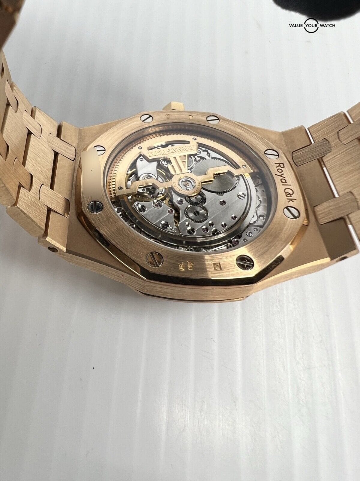 J Serial Mint Audemars Piguet Royal Oak Blue 39mm 18K Rose Gold Watch Only - Image 5