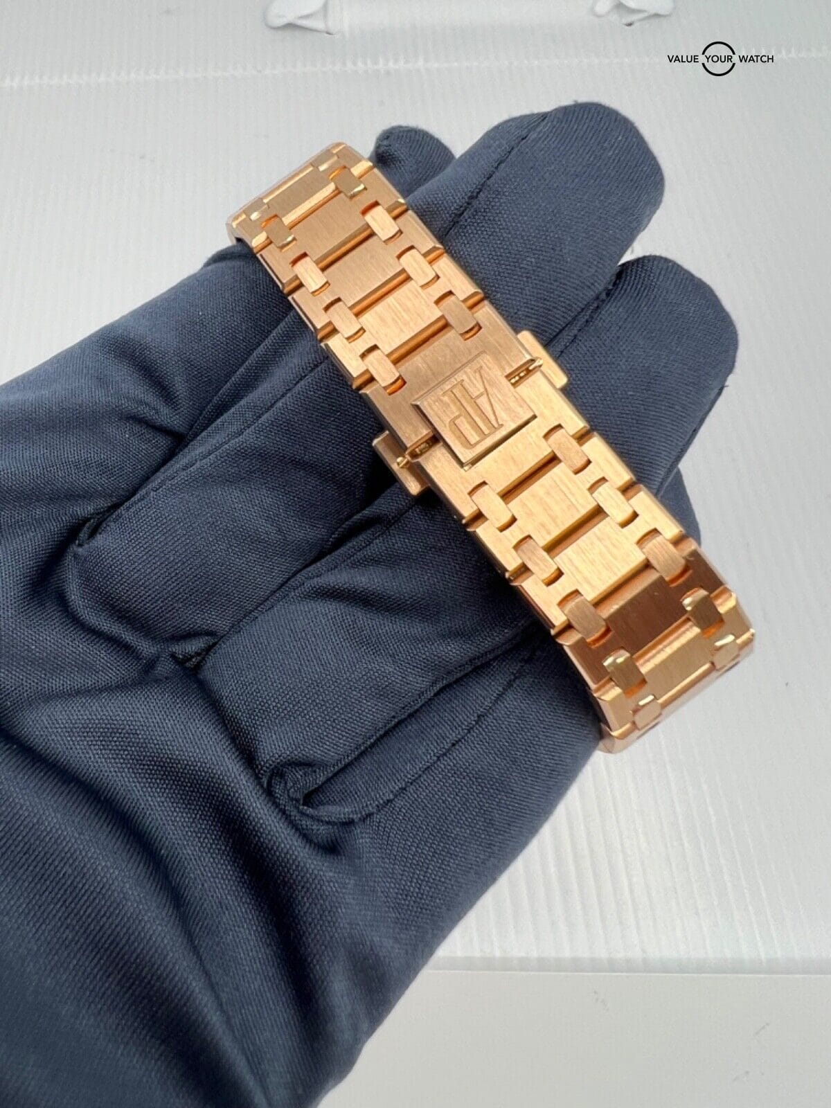 J Serial Mint Audemars Piguet Royal Oak Blue 39mm 18K Rose Gold Watch Only - Image 6