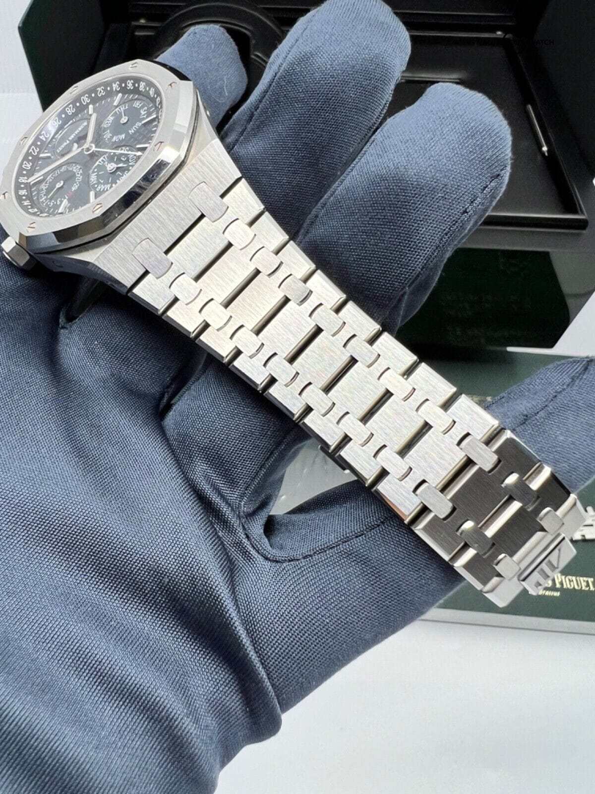 2017 Complete Set Audemars Piguet Royal Oak Blue Dial Perpetual Calendar 26574st - Image 7