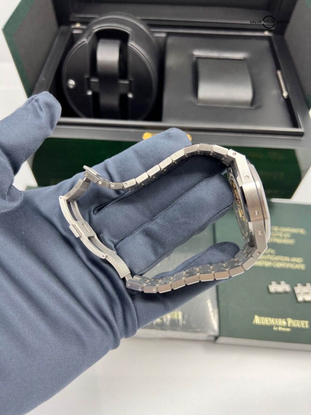 2017 Complete Set Audemars Piguet Royal Oak Blue Dial Perpetual Calendar 26574st - Image 9