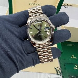 New 2022 Rolex Day-Date 40mm OLIVE Green Dial President 18K White Gold 228239