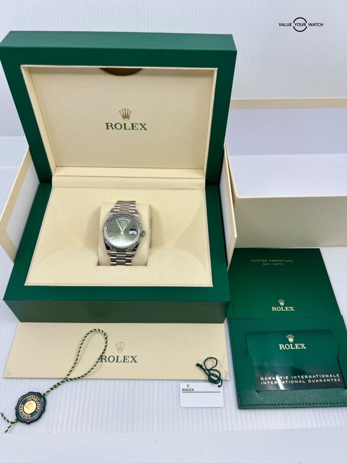 New 2022 Rolex Day-Date 40mm OLIVE Green Dial President 18K White Gold 228239 - Image 3