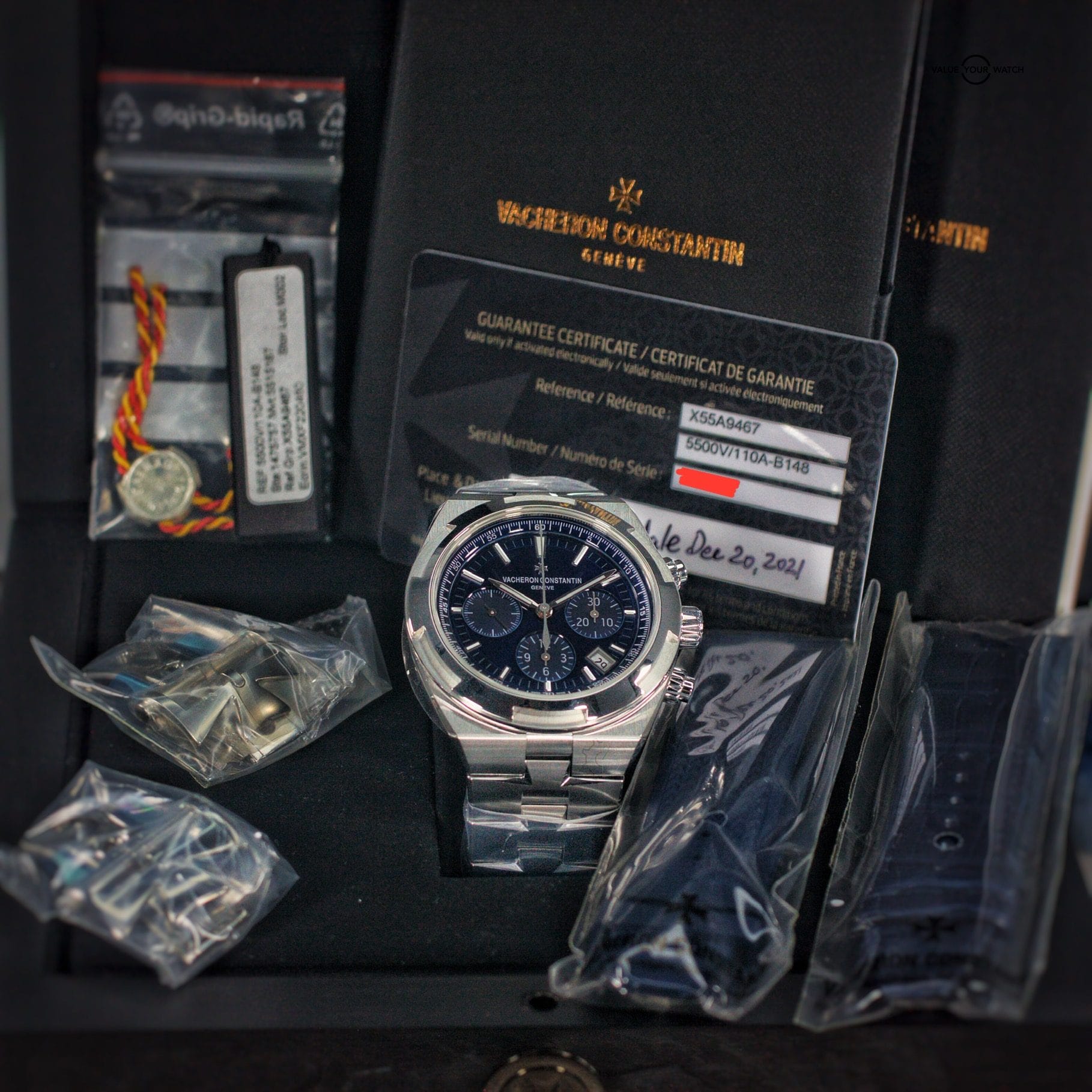 Vacheron Constantin Overseas Chronograph Blue Dial 5500v/110A-B148 BNIB Full Set - Image 10