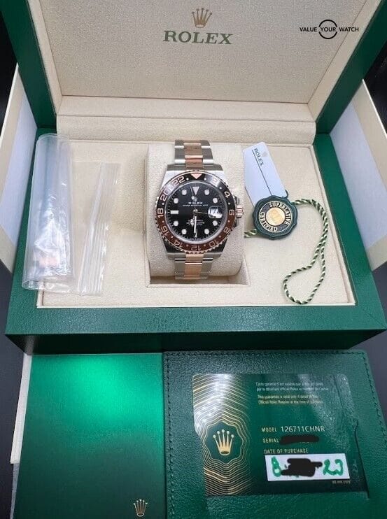 8-2023 Rolex GMT-Master II Two-Tone Root Beer Rose Gold 40mm Watch 126711CHNR - Image 4