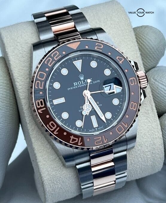 8-2023 Rolex GMT-Master II Two-Tone Root Beer Rose Gold 40mm Watch 126711CHNR - Image 6