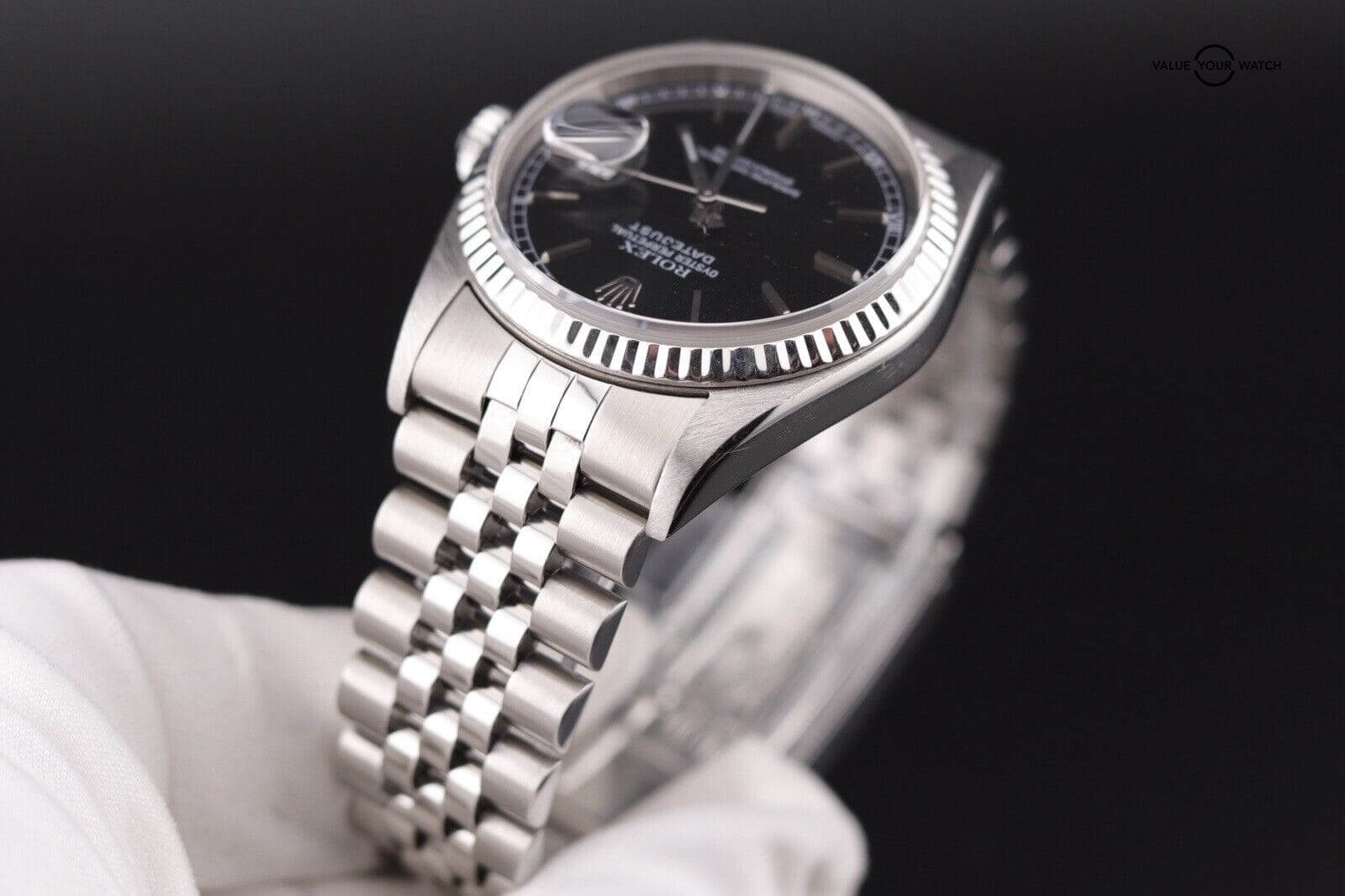 Rolex Datejust 36mm 16220 k serial White Gold Fluted Bezel - Image 11