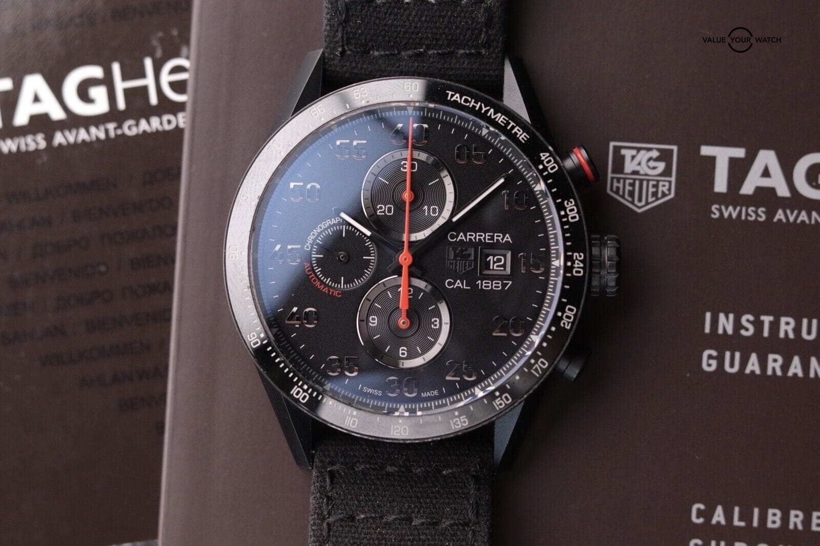 TAG HEUER CARRERA CAR2A80.FC6237 BLACK PVD TITANIUM AUTOMATIC CALIBRE 1887 WATCH