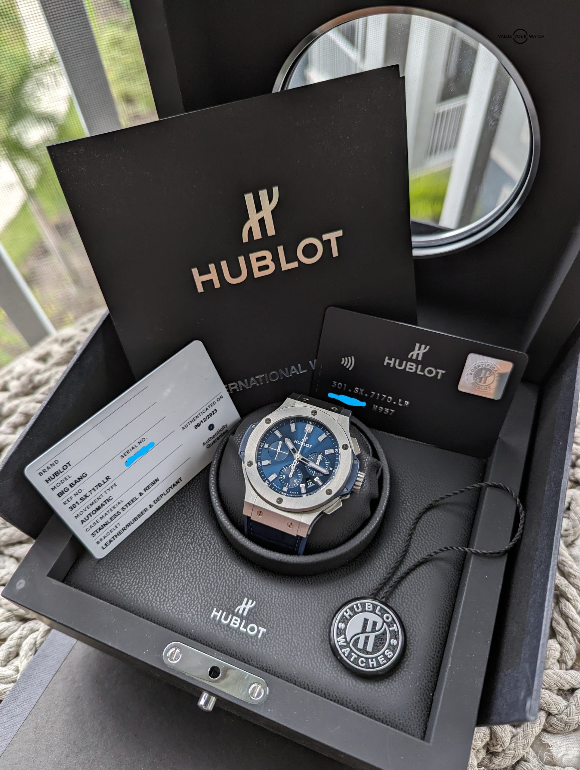 Hublot Big Bang Original Steel Blue 44mm MINT 301.SX.7170.LR w/Box+ Card - Image 16