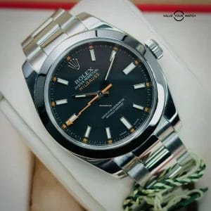Rolex Milgauss Black dial (Harley) steel sport 40mm complete papers w/travel box 116400