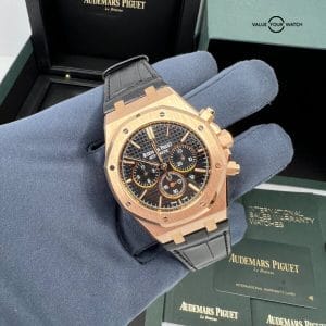 2017 Audemars Piguet Royal Oak 26320OR Black Dial 41mm 18K Rose Gold Chronograph