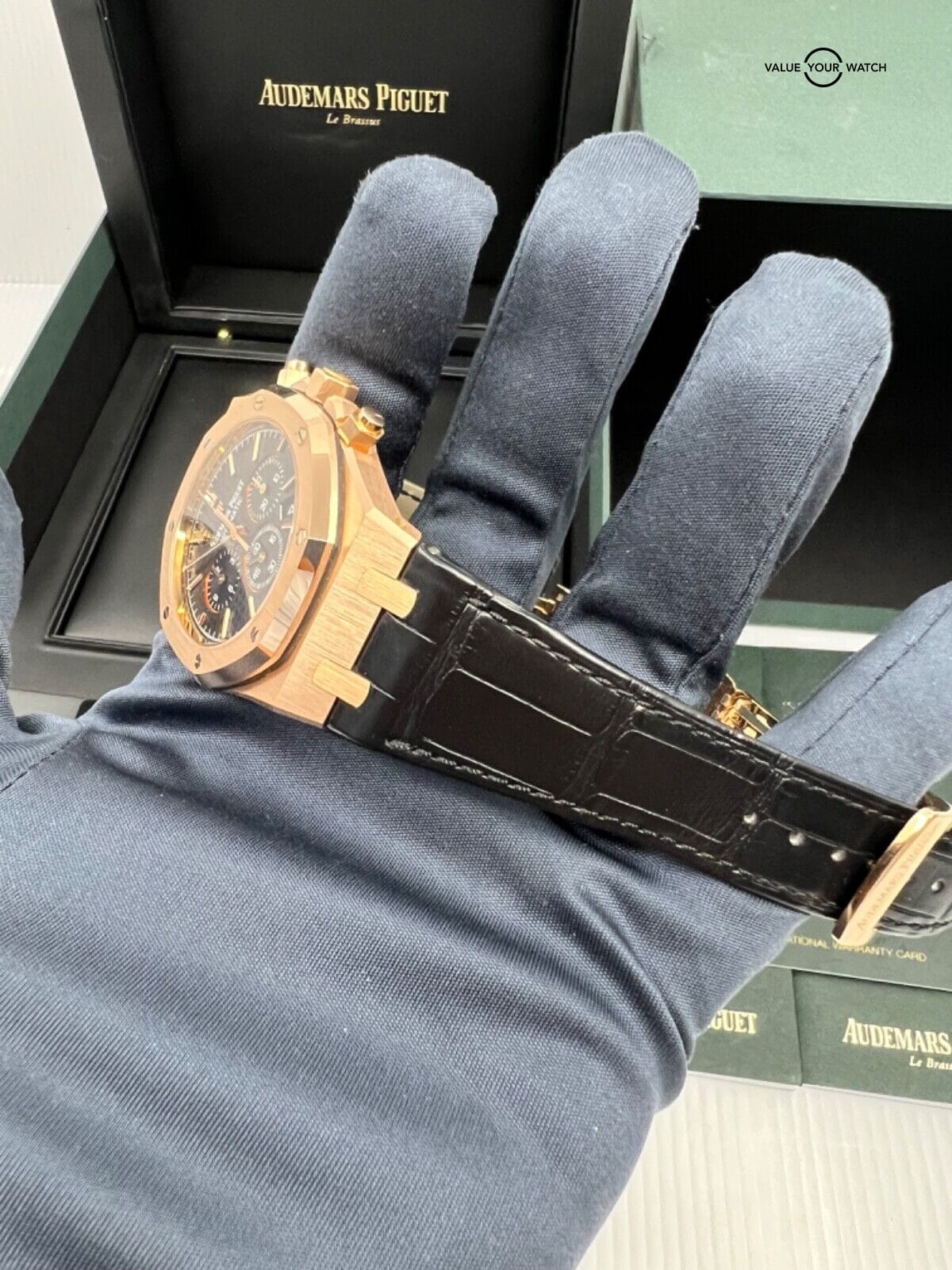 2017 Audemars Piguet Royal Oak 26320OR Black Dial 41mm 18K Rose Gold Chronograph - Image 9