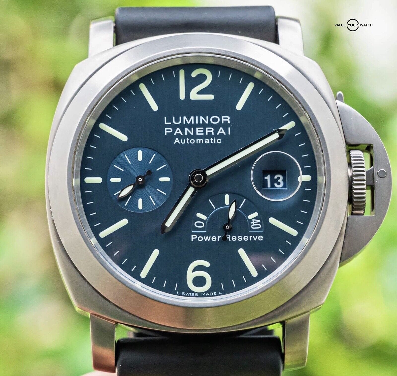 Panerai 93 Luminor Power Reserve Box Papers Blue Dial Automatic