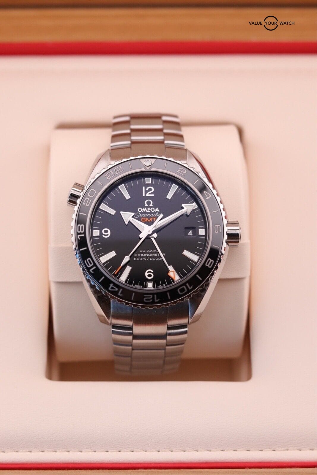 Omega Seamaster Planet Ocean GMT 600M 43.5mm Black Steel 232.30.44.22.01.001 B+P