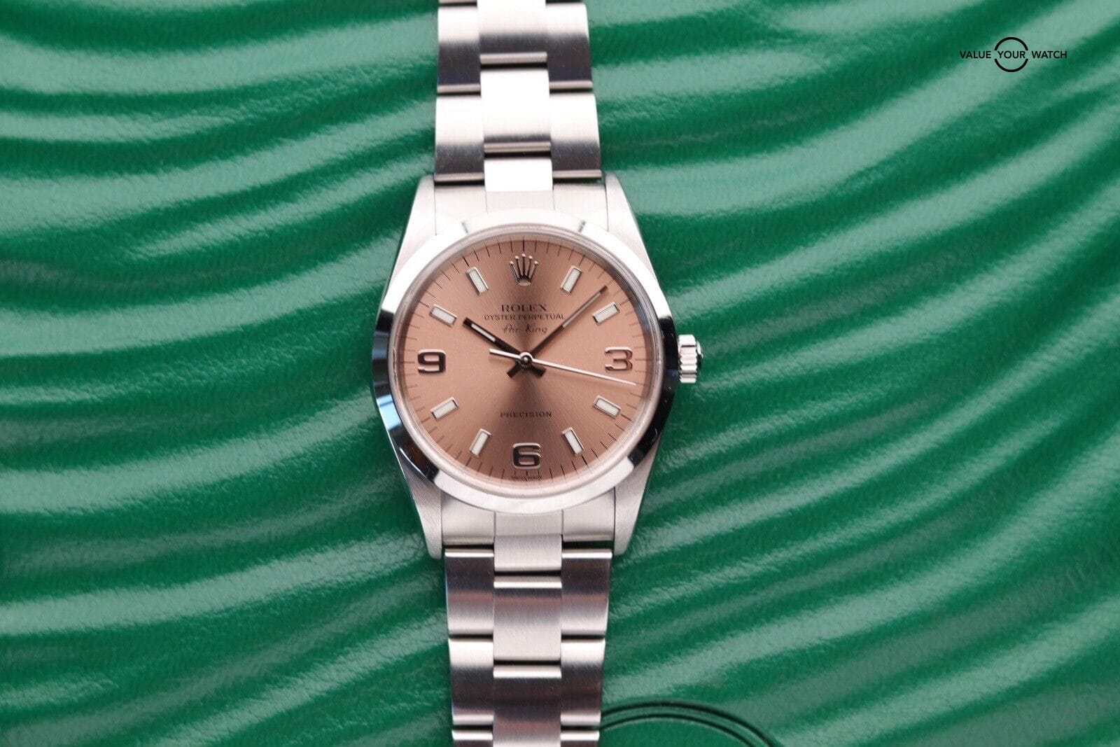 Rolex Precision 90s Air-King Ref 14000 Salmon Pink Dial Automatic 34mm Watch - Image 2