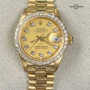 Rolex Lady Datejust President 69138 18K Yellow Gold 26mm Crown Collection!