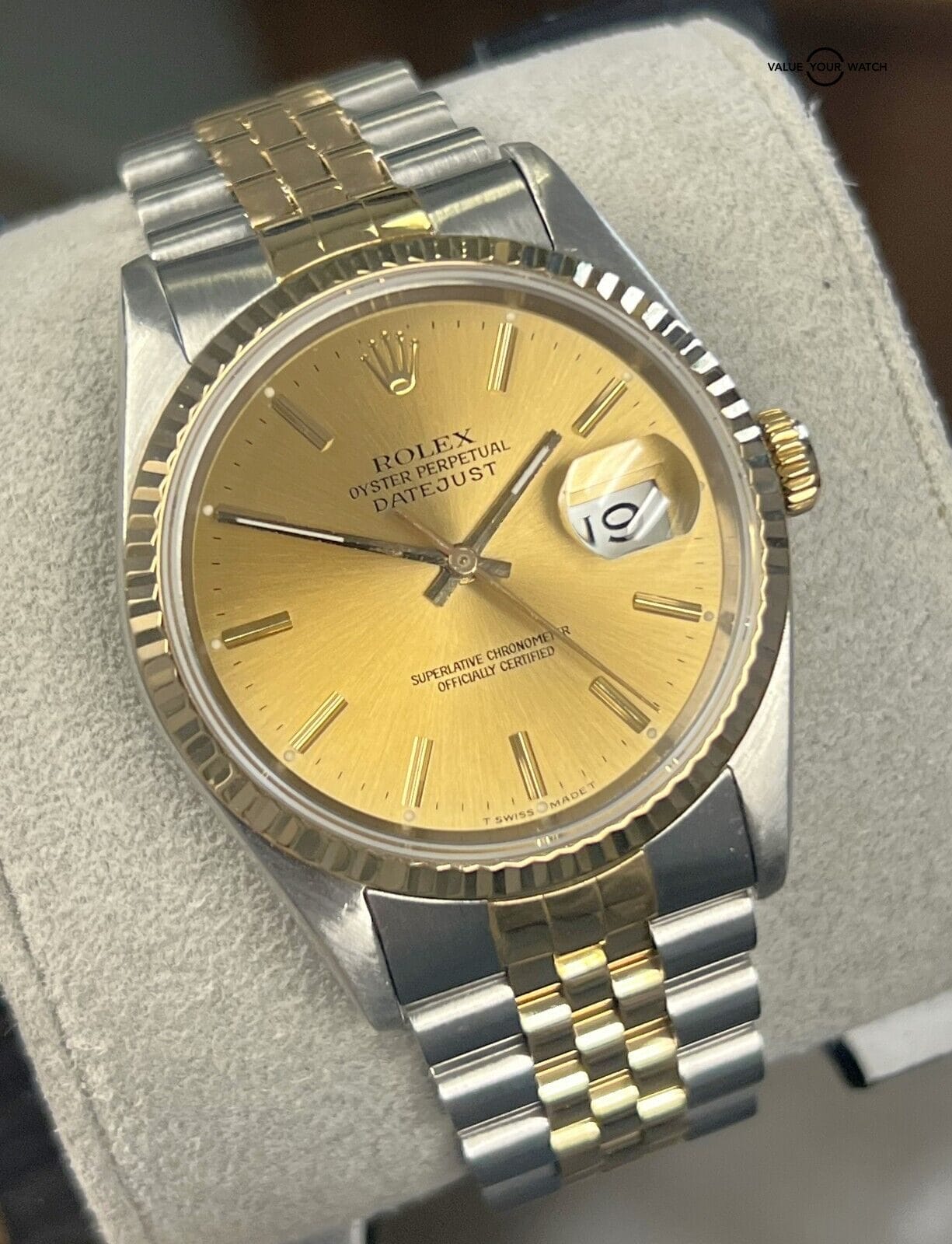 Rolex Datejust 36 16233 18K Yellow Gold & Stainless Steel Champagne Dial! - Image 2