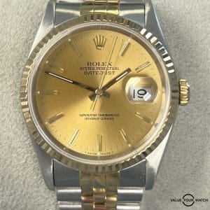 Rolex Datejust 36 16233 18K Yellow Gold & Stainless Steel Champagne Dial!