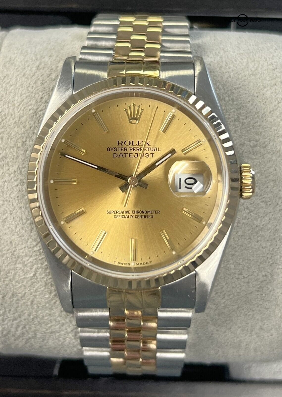 Rolex Datejust 36 16233 18K Yellow Gold & Stainless Steel Champagne Dial!